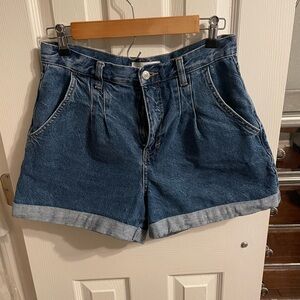 High waisted denim shorts